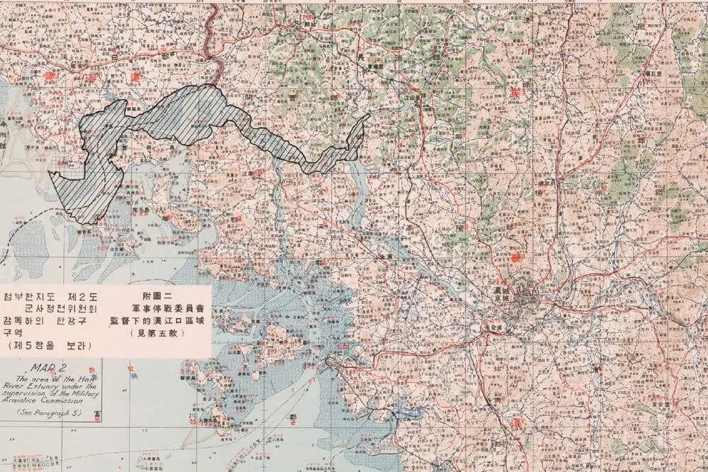 Old map of the Korean DMZ