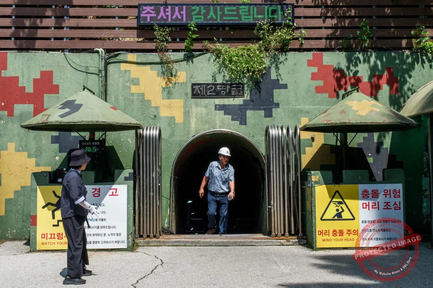 cheorwon-2nd-tunnel-exit An exhausted tourist emerges from the “Second Infiltration Tunnel”
