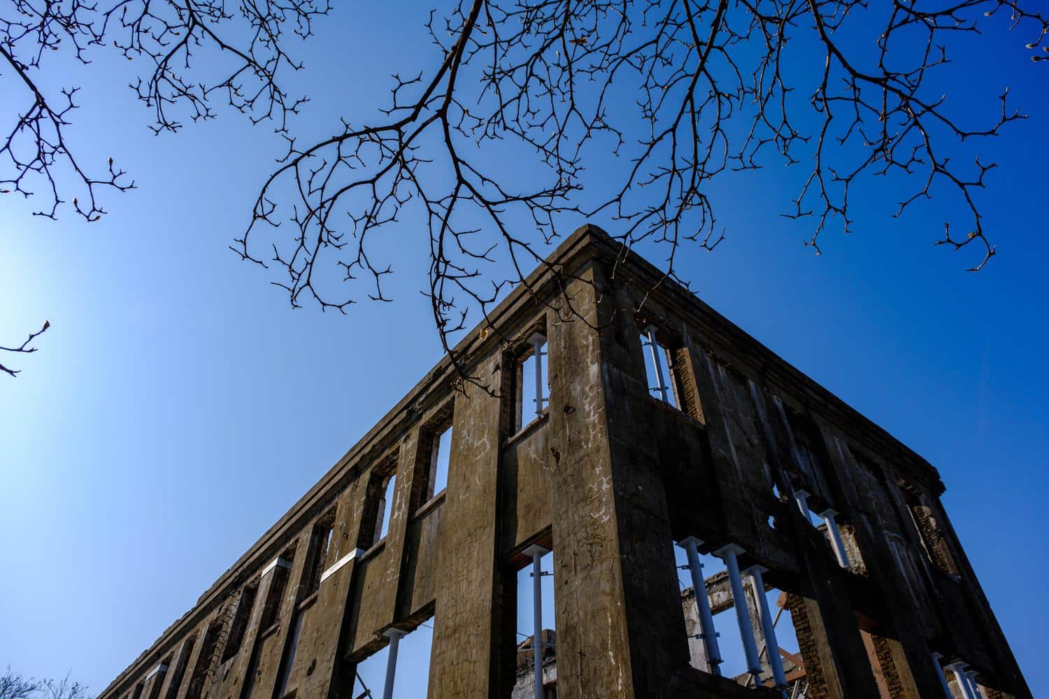 The ruins of North Korea's Workers Party Headquarters in Cheorwon.