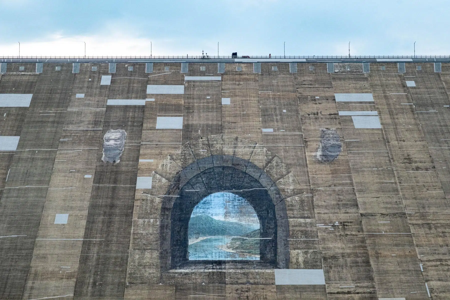 door-to-unification-peace-dam-2026 "Door to Unification", World's largest anamorphic painting, on the southern side of the Peace Dam in South Korea.