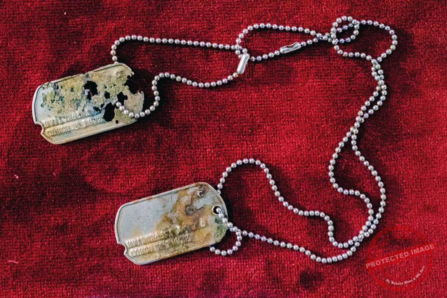 identification-tag-military-korea Identification tags - commonly known as dog tags - on display at the Korean War Exhibition Hall in Goseong (November 2024).