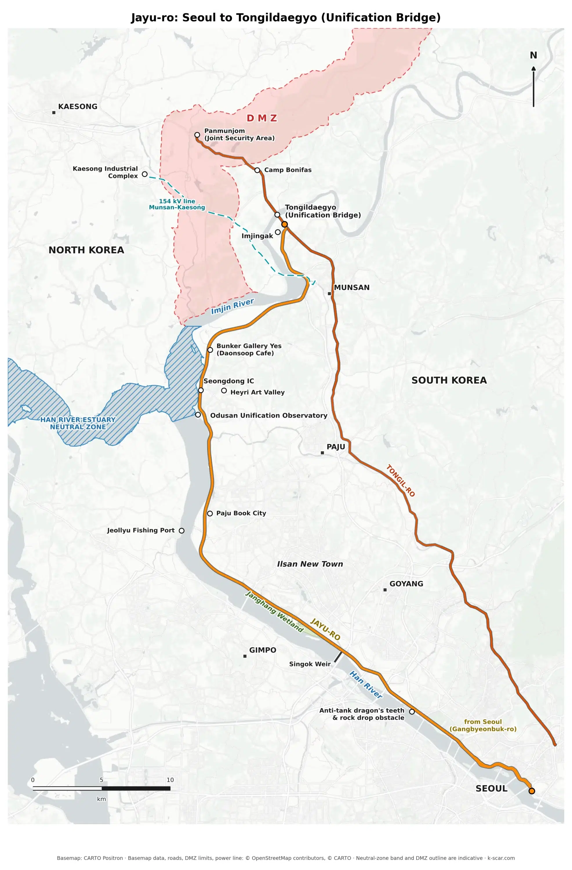 jayuro_map_light Explanatory map of Jayu-ro, the highway linking Seoul to the North Korean border.