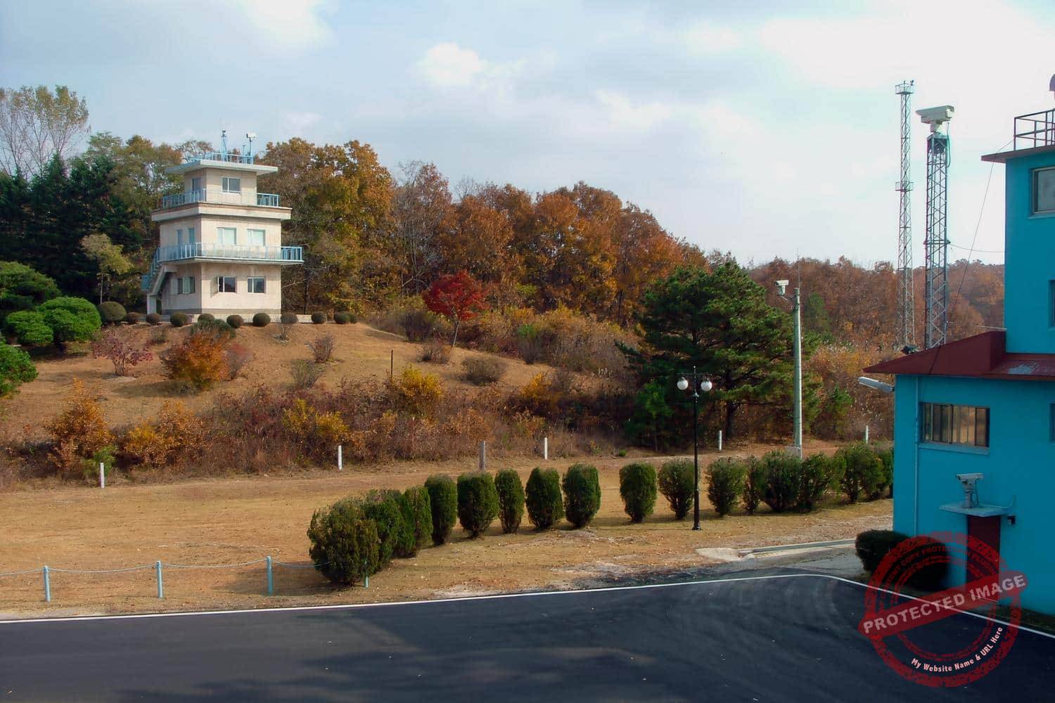 jsa-panmunjom-200511-12 The 'KPA-1' North Korean watchtower, just north of the demarcation line (November 2005).