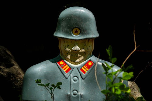 A fake North Korean soldier at Kim Soo-hyun memorial in central South Korea.