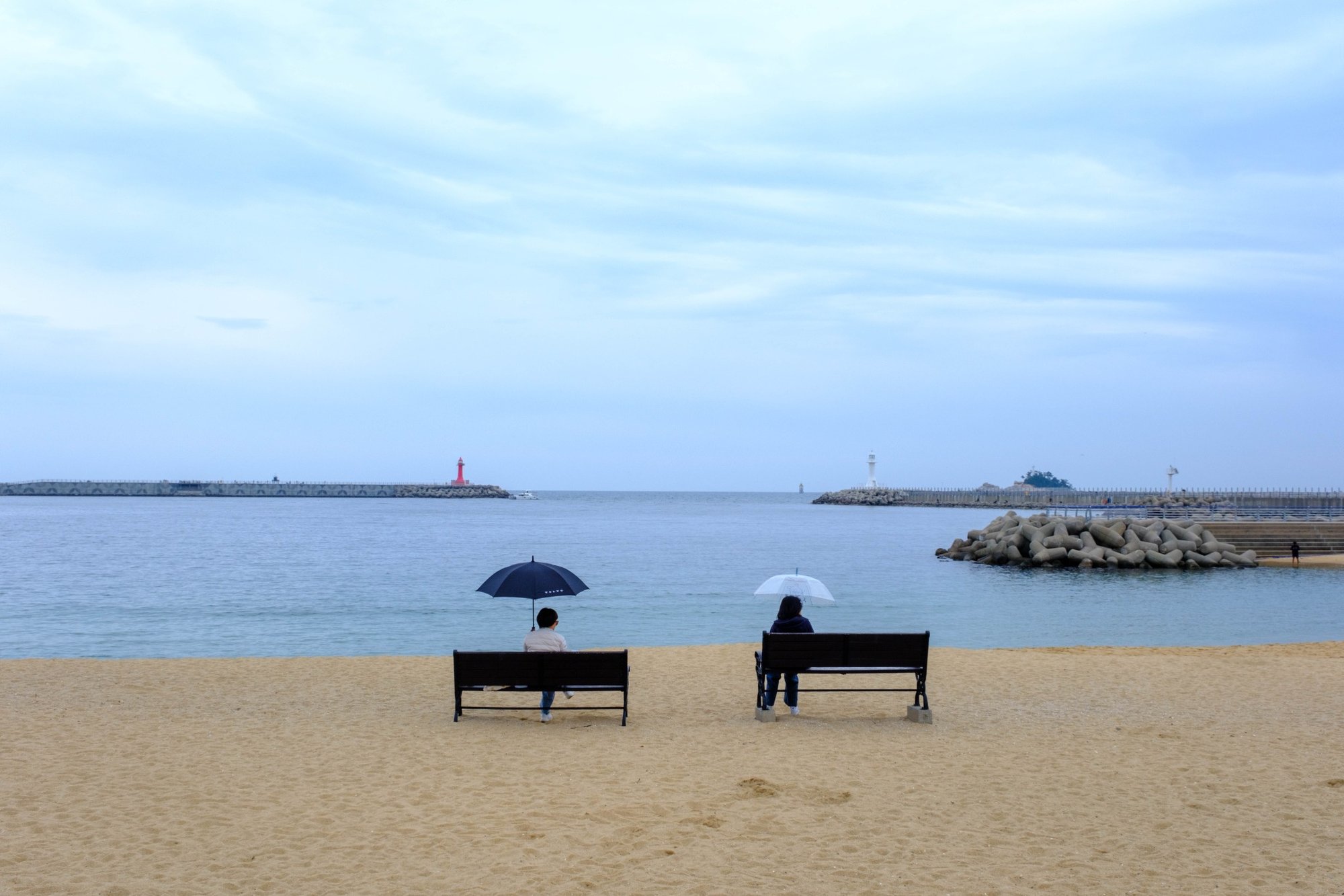 November rain at Abai Village Beach.