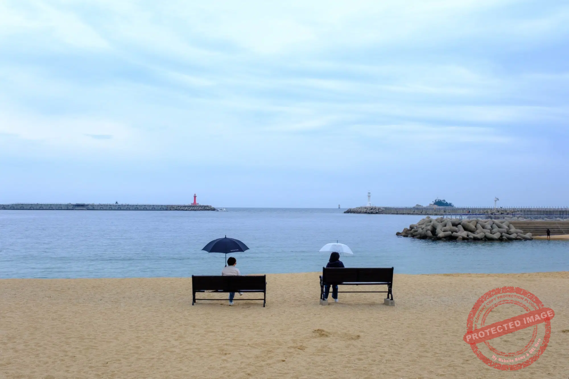 November rain at Abai Village Beach.