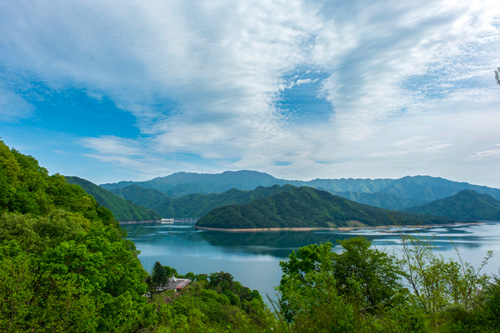 Panorama of the Paroho reservoir in central Korea